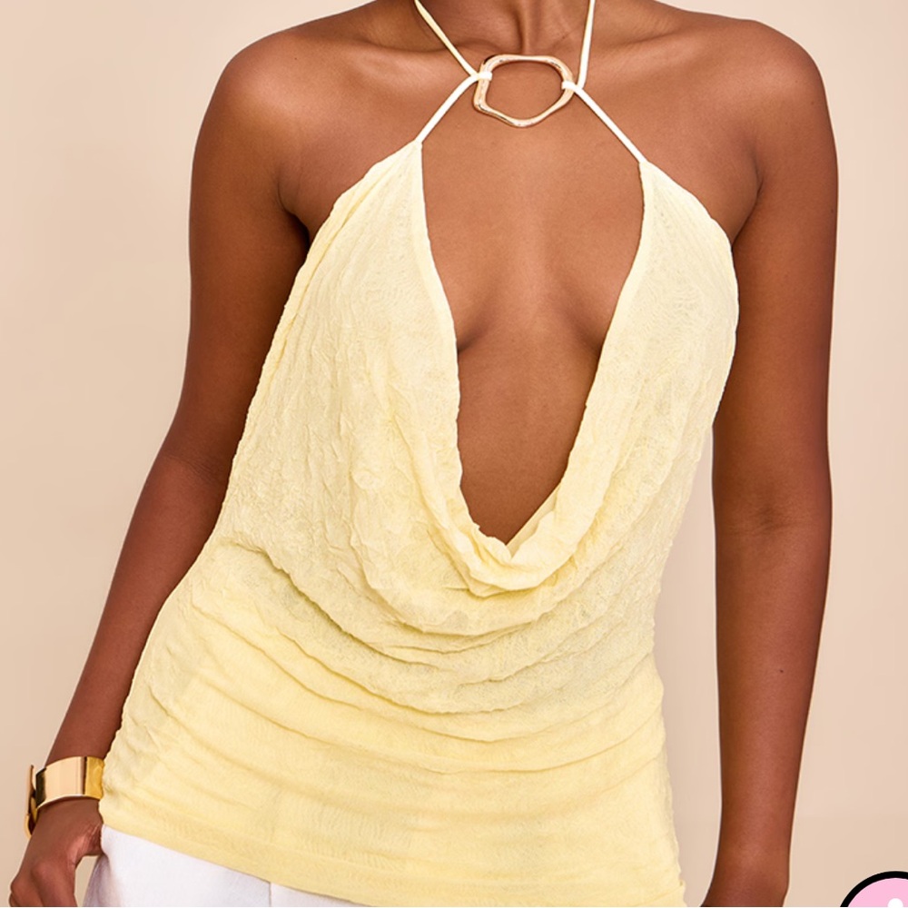 Yellow Halter Neck Top
